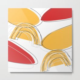Retro Shapes geometric minimal abstract nr 3848 Metal Print
