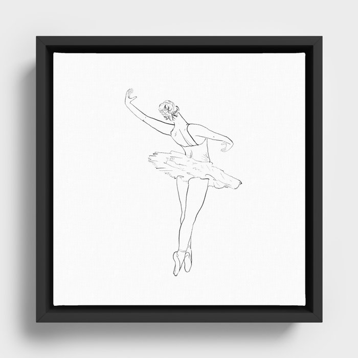 Ballerina Line Drawing no.05 Framed Canvas