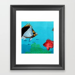 Butterfly & Bigeye fishes Framed Art Print