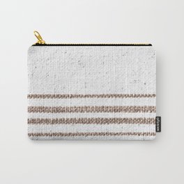 Farmhouse Grain Sack Dark Brown Stripes Carry-All Pouch
