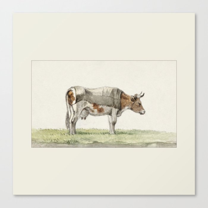Standing cow with blanket (1816) by Jean Bernard Canvas Print
