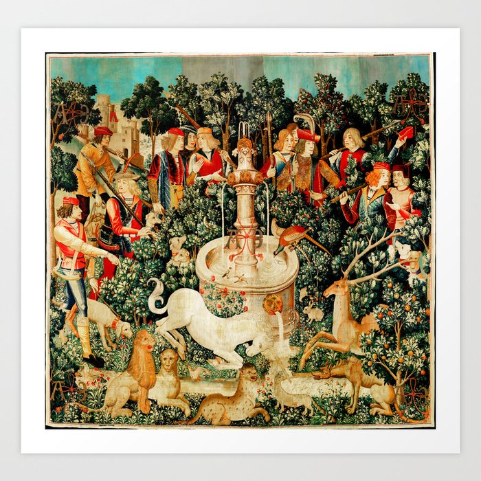 Unicorn tapestry print sales