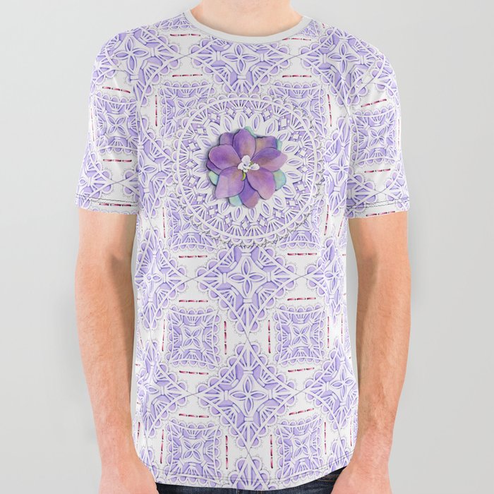 Delphinium Lace All Over Graphic Tee