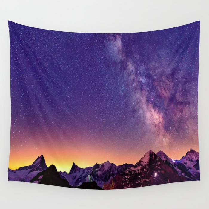 sunset mountain tapestry