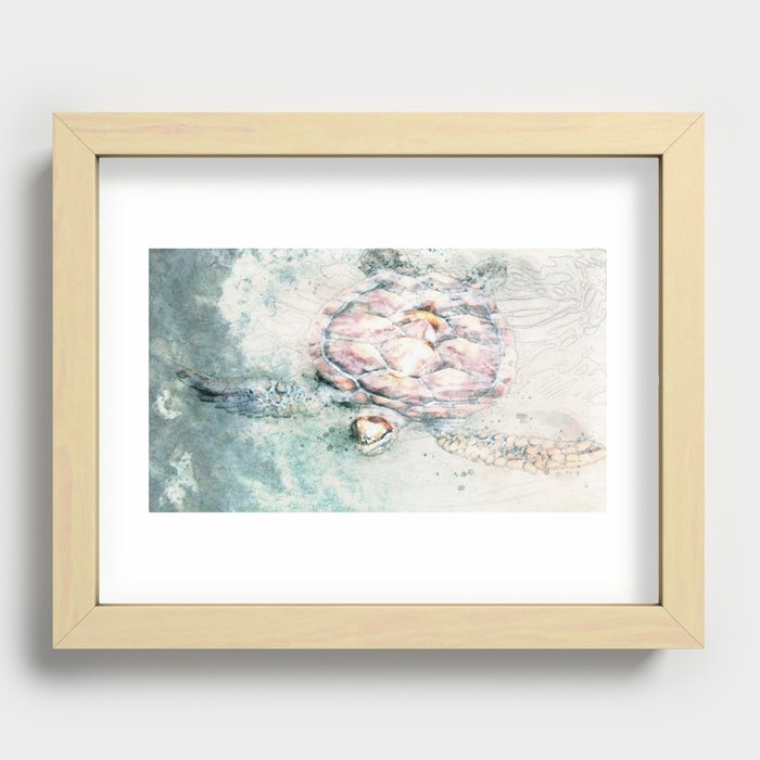 Sea Turtle Recessed Framed Print