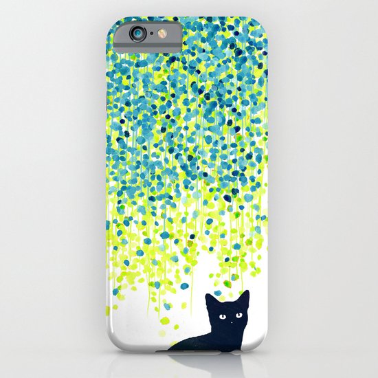 Cat in the garden under willow tree iPhone & iPod Case