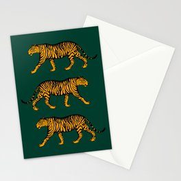 Tigers (Dark Green and Marigold) Stationery Card
