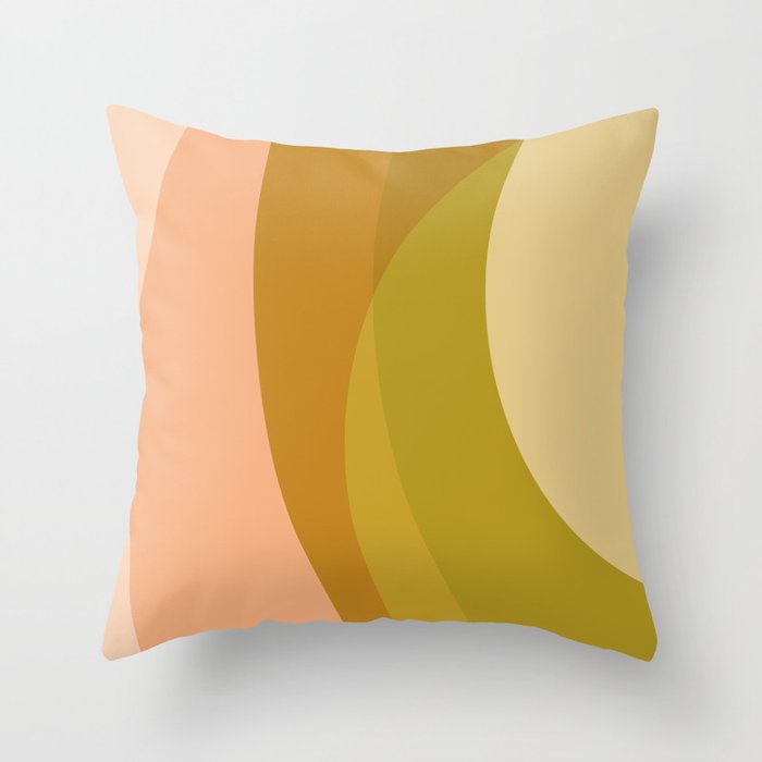 Abstract Shapes 16 in Lime Peach Throw Pillow