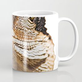 Lizard Face ‎Reptilia Shadow Side Mysterious Smile Enigma Coffee Mug | Outdoor, Brown, Painting, Reptile, Wildlife, Zoo, Pet, Enigma, Face, Gecko 