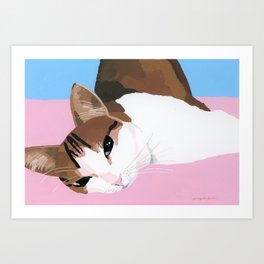 A cat with a sweet look Art Print