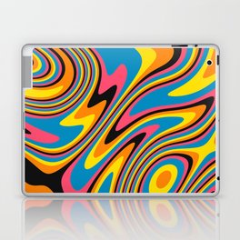 Liquid Retro Swirl Abstract Pattern in Trendy Colors Laptop Skin