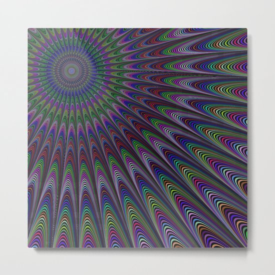 Psychedelic fractal sun Metal Print