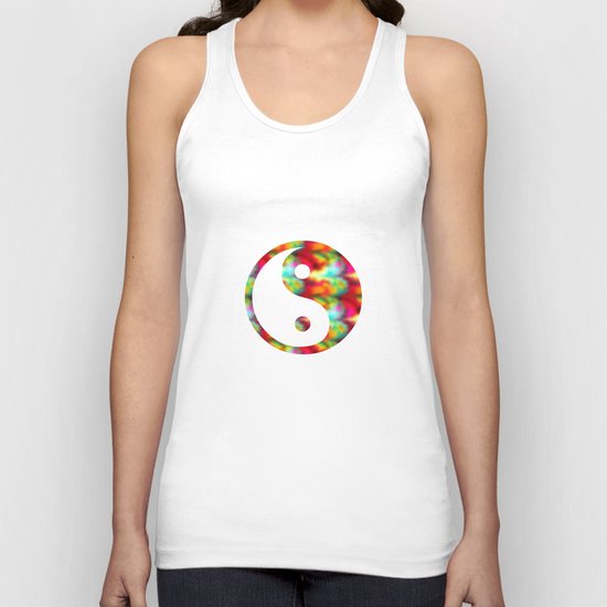 yin yang pattern clock 3 Unisex Tank Top