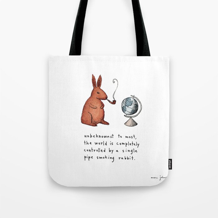 Pipe-smoking rabbit Tote Bag