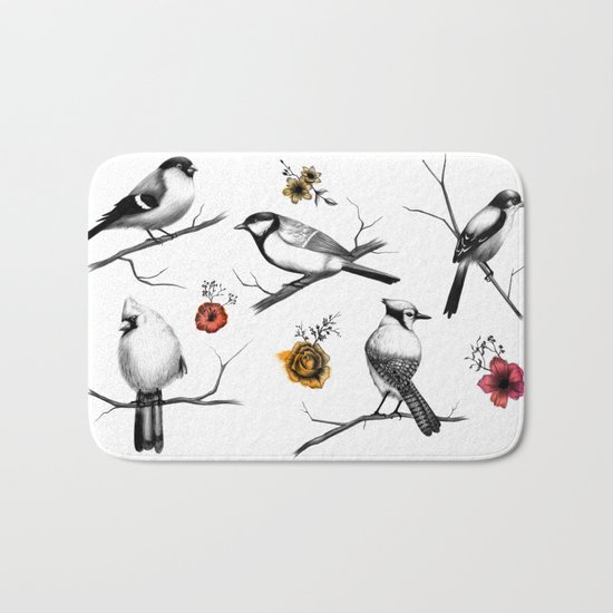 BIRDS & FLOWERS Bath Mat