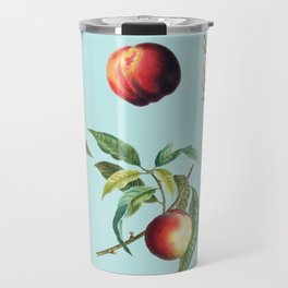 Vintage Peaches (Cyan Background) Travel Mug