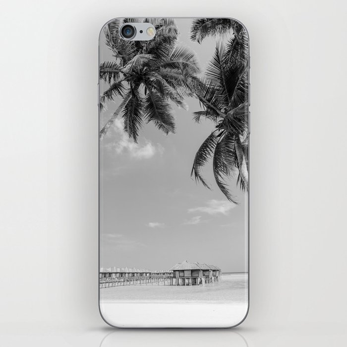 Tropical Beach Black and White iPhone Skin