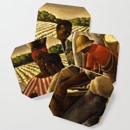 African American Masterpiece 'Oh Freedom! Hear my Voice' WPA landscape painting by Earle Richardson Coaster