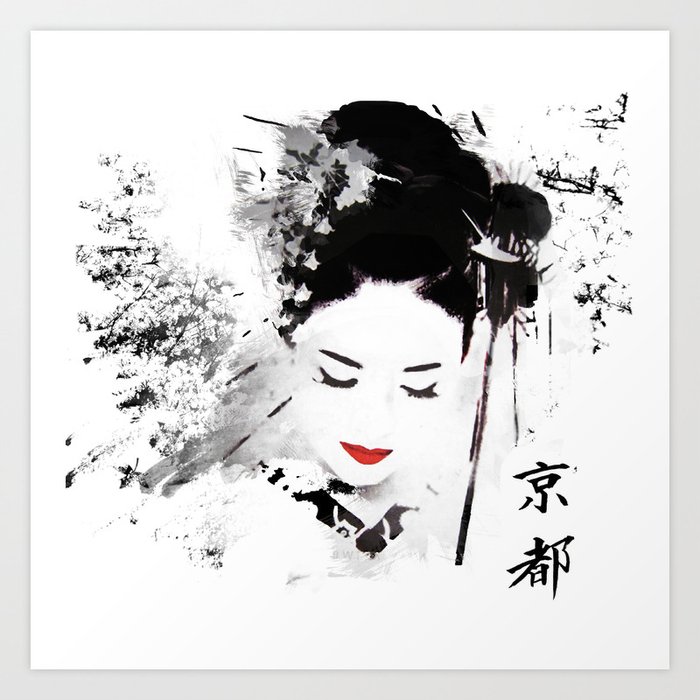Kyoto Geisha Art Print