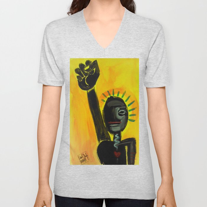Black Liberty V Neck T Shirt