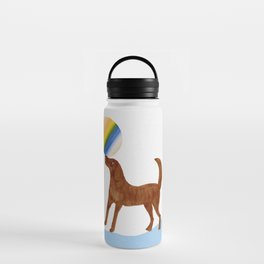 Dog and a Beach Ball - Brown Water Bottle