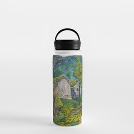 Spring Atmosphere at an Old Cotter's Farm by Nikolai Astrup Water Bottle