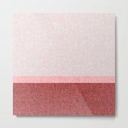 Pink Red Simple Stripe Crosshatch Abstract Metal Print