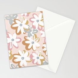 Happy Pop Daisy Pattern - Muted Blush Stationery Card