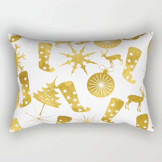 Gold Christmas 06 Rectangular Pillow