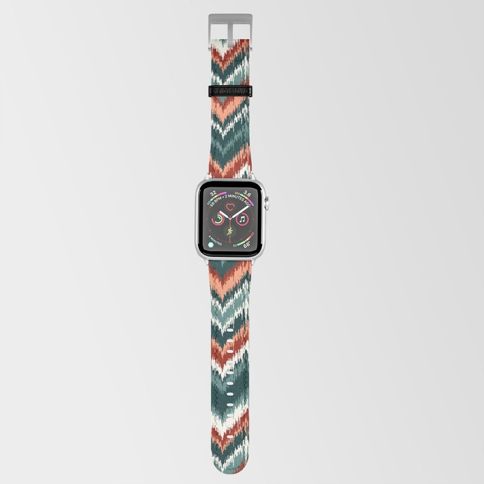 8-Bit Ikat Pattern – Teal & Coral Apple Watch Band