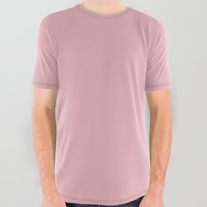 Pastel Pink Crepe Solid Color Hue Shade - Patternless All Over Graphic Tee