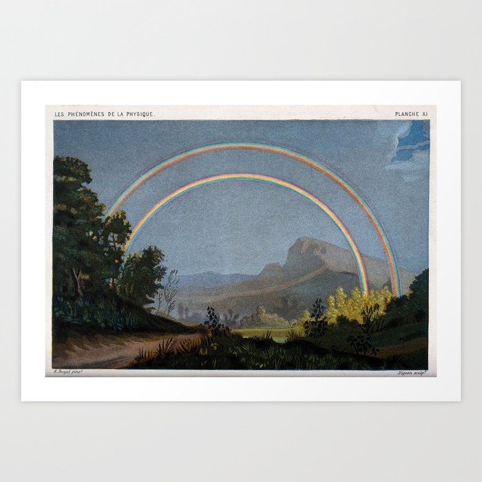 Double rainbow from "Les phénomènes de la physique," 1868 Art Print