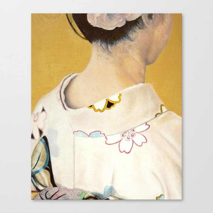 la fille au kimono - oil on canvas Canvas Print