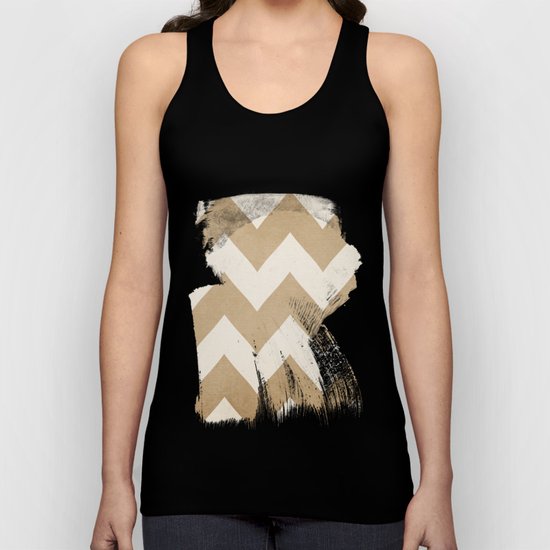Biscotti & Vanilla - Beige Chevron Unisex Tank Top