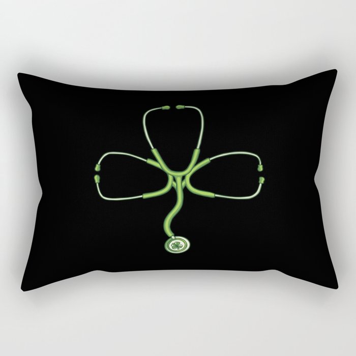 StPatricks Stethoscope clover leaf doctor gifts Rectangular Pillow