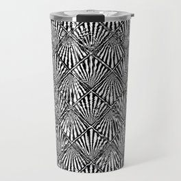 Vintage Art Deco Diamond Pattern in a Modern Surreal Distorted Psychedelic Glitch Style Travel Mug