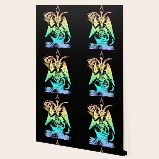 pastel rainbow baphomet wallpaper by thepastelwitch