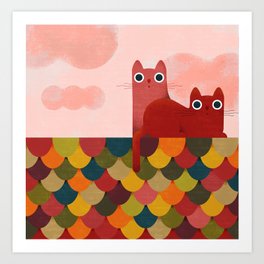 Pink Cat Decorative Wall Art Painting