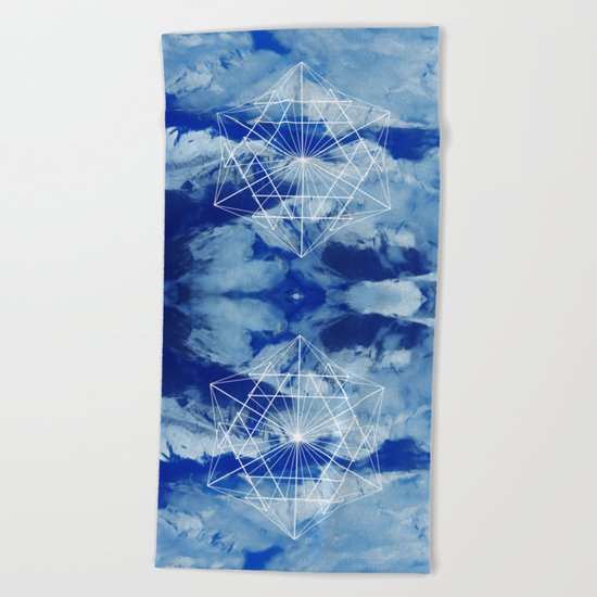 Mountains, Clouds and Geometry Beach Towel