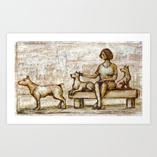 Park bench. Art Print