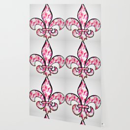 Fleur De Lis Pink Pattern Wallpaper