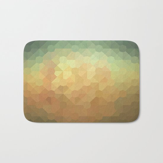 Nature's Glowing Geometric Abstract Bath Mat