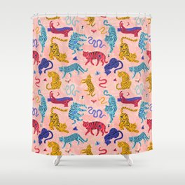 Here Little Kitty - Tigers and Leopards Shower Curtain