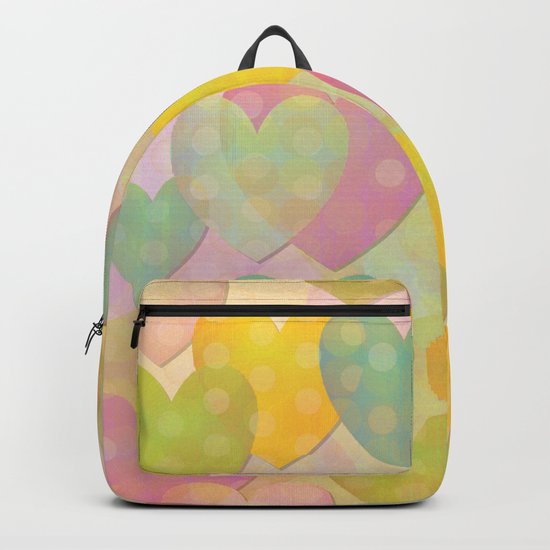 Pastel Colors Flying Hearts Backpack