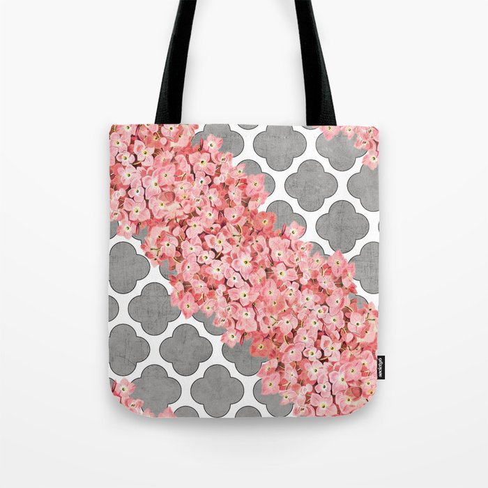 hydrangea and gray clover Tote Bag
