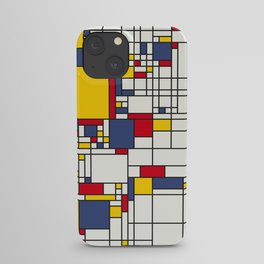 World Map Abstract Mondrian Style iPhone Case