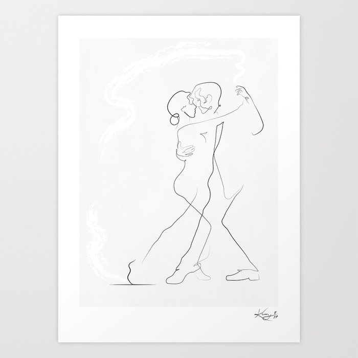 'Tango i, detail', Dancer Line Drawing Art Print