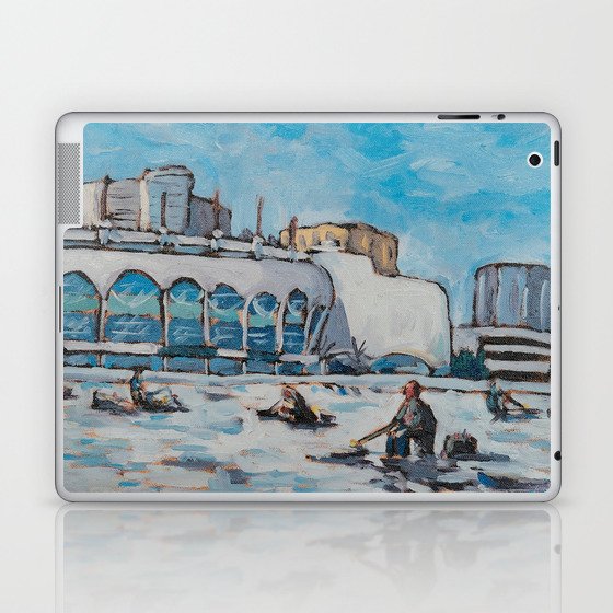 Ice Fishing on Lake Monona, Madison, Wisconsin Laptop & iPad Skin