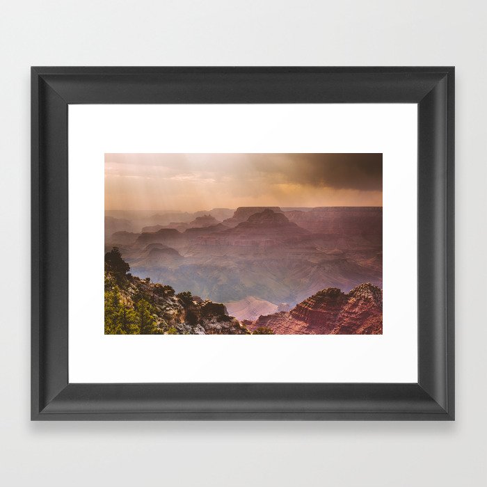 Grand Canyon Rainfall - South Rim Framed Art Print