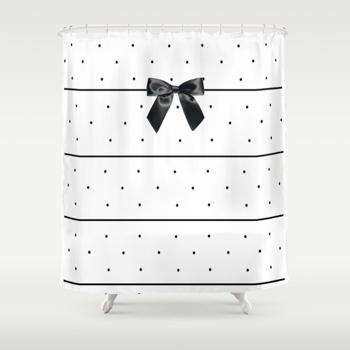 Striped: Black Tie Affair Shower Curtain